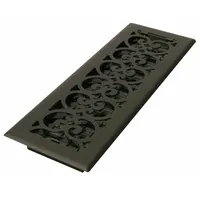 Floor Register: Floor, 15 1/2 in H, 5 1/2 in W, Decorative, Textured, Black, Steel Grille, One-Way (MPN ST414)