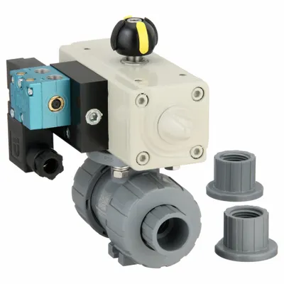 HAYWARD FLOW CONTROL Pneumatically Actuated Two-Way Ball Valve: 1/2 in, CPVC - CPVC Pneumatically-Actuated Ball Valves