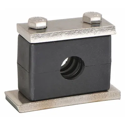 BEHRINGER PIPE SYSTEMS Vibration-Dampening Beta Clamp: Ribbed Bore, 304 Stainless Steel Clamp (MPN SHT4100-PP) - Vibration-Dampening Textured Core Beta Clamps