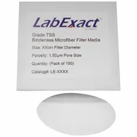 LABEXACT Glass Microfiber Filter: TSS, 12.5 cm Dia, 0.43 mm Thick, 1.5 um Pore Size