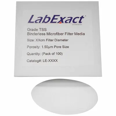 LABEXACT Glass Microfiber Filter: TSS, 12.5 cm Dia, 0.43 mm Thick - TSS Grade Glass Fiber Filters