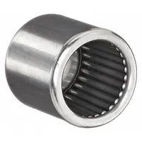 Single-row, full-complement drawn-cup needle roller bearing with 3/8 in bore and 9/16 in OD. Open design, alloy steel construction. Suitable for applications requiring high radial load capacity in compact spaces, such as transmissions and gearboxes