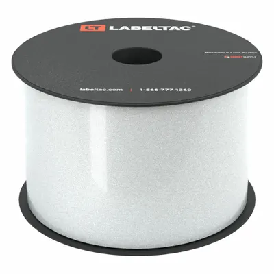 CREATIVE SAFETY SUPPLY LabelTac Pro Model Reflective Supply: 3 in x 75 ft, Vinyl, White (Gloss) - LabelTac Thermal Transfer Continuous Label Rolls