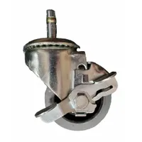 APPROVED VENDOR Stem Caster: Swivel, Side Brake, 3 in Wheel Dia., 1 1/4 in Wheel Wd, Rubber, Plastic (MPN P12S-PRP030B-SG1-WB-EL)