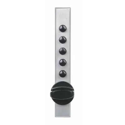 SIMPLEX Cabinet Lock: Satin Chrome, Deadbolt, 5 1/4 in Body Ht, 7/8 in Body Wd - Mechanical Keypad Cabinet & Locker Locks