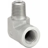 PARKER Metal Pipe Elbow: 90° Elbow, Carbon Steel, 1/4 in x 1/4 in, 6,000 psi (MPN 4-4 SE-S)