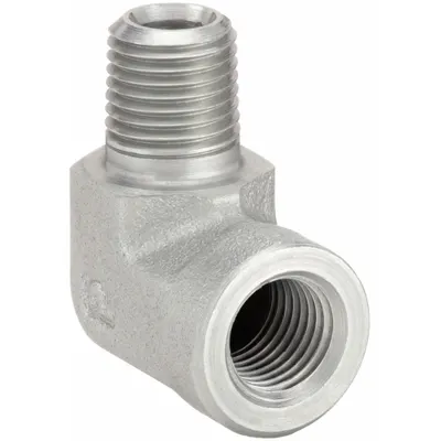 PARKER Metal Pipe Elbow: 90° Elbow, Carbon Steel, 1/4 in x 1/4 in - Threaded Instrumentation Extreme-Pressure Pipe Fittings