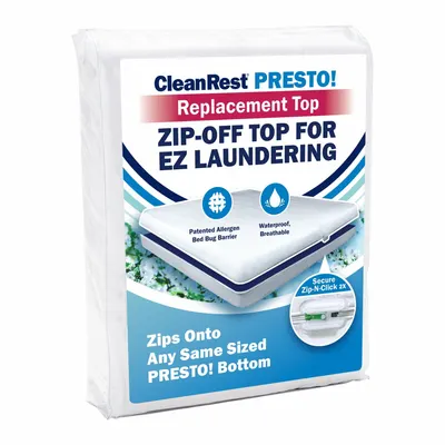 CLEANREST Bug Barrier Replacement: Queen, 80 in Overall Lg, 60 in Overall Wd, White - Mattress Pads