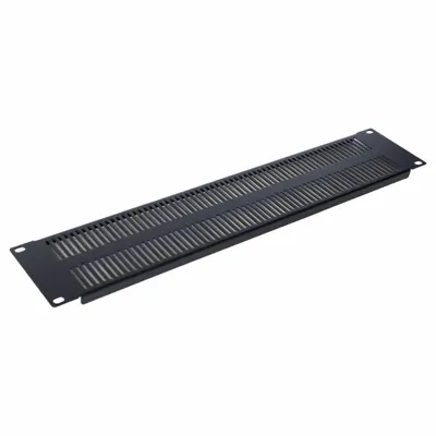 VIDEO MOUNT PRODUCTS Blank Space: 2 Rack Units, 19 in Overall Wd, 3 1/2 in Overall Ht, Black - Vented Filler Panels