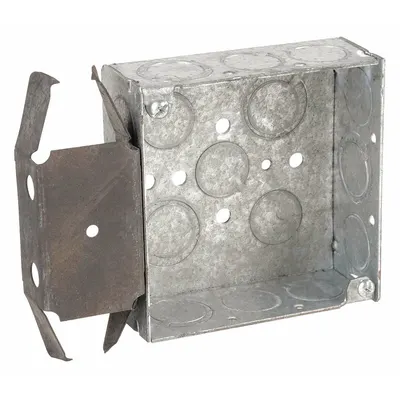 RACO Electrical Box: Steel, Steel - 4" x 4" Square Box Material & Nominal Size - Standard Electrical Boxes