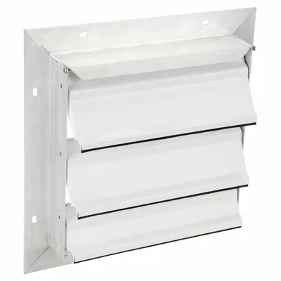 Dayton 15"H-W 5.75"L Aluminum Backdraft Damper: For 12 in Fan, Single Panel, 15 in H - Wall-Mount Backdraft Dampers