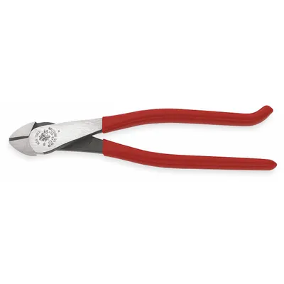 KLEIN TOOLS High Leverage Diagonal Cutting Plier: Std, Angled, Oval, 7/8 in Jaw Lg - Standard-Cut Diagonal-Cutting Pliers