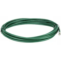 This CHAINFLEX CF6 series control cable features 7 conductors of single copper wire (20 AWG) with a PVC jacket rated at 600 V. It includes a ground conductor, is heat resistant, and meets CE standards. Minimum bend radius factors are 4 x OD for fixed installation, 5 x OD for flexible use, and 6.8 x OD for e-chain applications. Suitable for automated machinery, robotics, and cable carriers requiring repeated flexing.