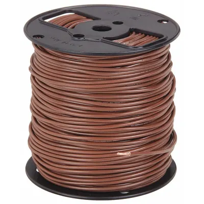 SOUTHWIRE Hookup Wire: 12 AWG Conductor Size, Brown, 500 ft Overall Lg - Machine Tool Wires