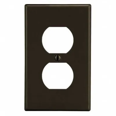 HUBBELL Wall Plate: Duplex Outlet, 1 Gang, Brown - General Purpose Wall Plates