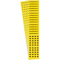 Yellow adhesive pipe marker with black legend reading 'High Pressure Natural Gas' and directional arrows. Designed for pipes with outside diameter of 3/4 in and smaller. Pack of 5. Used to identify pipes carrying high pressure natural gas in industrial facilities, power plants, and refineries