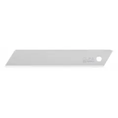 Steel replacement blades for standard utility knives. Each blade measures 3/4 in wide and 0.019 in thick. Suitable for cutting cardboard, plastic sheeting, and light materials in packaging, construction, and manufacturing tasks.