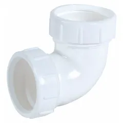 APPROVED VENDOR 35335 Plastic Drain Elbow, 1-1/2 in, 90°, Slip x Slip, White