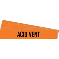 Pipe Marker: Acid Vent, Orange, Black, Fits 8 in and Larger Pipe O.D., 1 Pipe Markers, 5 PK (MPN 7319-1HV-PK)