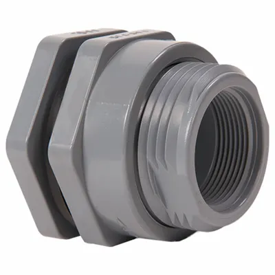 HAYWARD PVC Through-Wall Fitting with FKM Gasket, 3/4 in Female NPT - PVC Through-Wall Fittings