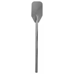Solid stainless steel hygienic mixing paddle with a straight bar design. Overall length 48 inches, blade length 9 3/4 inches. FDA compliant for sanitary mixing in food, pharmaceutical, and chemical processing applications. Single piece construction.