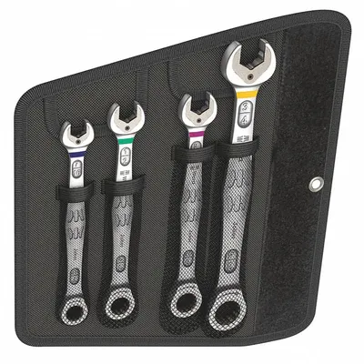 WERA 05073295001 SAE 12-Point Ratcheting Combination Wrench Set, 4 Pieces - SAE 12-Point Ratcheting Combination Wrench Sets