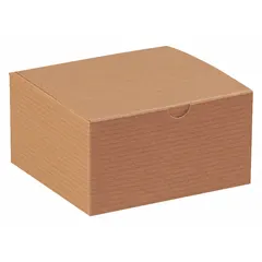 Kraft gift box measuring 5 x 5 x 3 inches, supplied in a pack of 100. Suitable for packaging and shipping small parts, samples, or gifts in industrial and commercial settings.