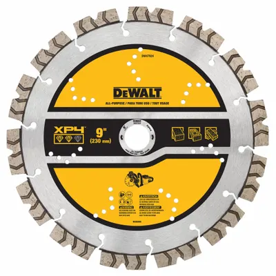 DEWALT Diamond Saw Blade: Block/Brick/Concrete, 9 in Blade Dia., 7/8 in Arbor Size - Concrete & Asphalt-Cutting Blades