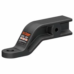 This CURT ball mount is a non-adjustable steel unit with a powder-coated, rust-resistant finish. It weighs 22.5 lb and is designed for towing trailers, boats, and equipment by connecting a trailer coupler to a vehicle hitch receiver.