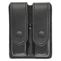 HEROS PRIDE Magazine Pouch: Black, Synthetic Leather, Plain, 5 3/4 in x 1 5/16 in, Snap Closure (MPN 1432PB)
