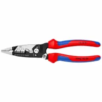 Multi Functional Wire Strippers: 8 in Overall Lg, Cut/Loop/Screw Shear/Strip, Deluxe Cushion Grip (MPN 13 72 8)