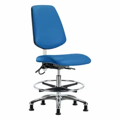 Vinyl ESD Task Chair, Armless, Blue, 21 1/2" to 29" Height Range