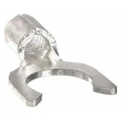 Non-insulated locking fork terminal rated for 600 V. Accepts 16 AWG to 14 AWG wire and fits a 1/4 in stud size. Suitable for electrical connections in control panels, machinery, and power distribution where a secure, bare termination is required.