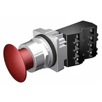 SIEMENS Mushroom Head Push Button: Non-Illuminated, Mushroom Head Profile, Metallic, 30 mm, 2NC (MPN 52PP2A2G)
