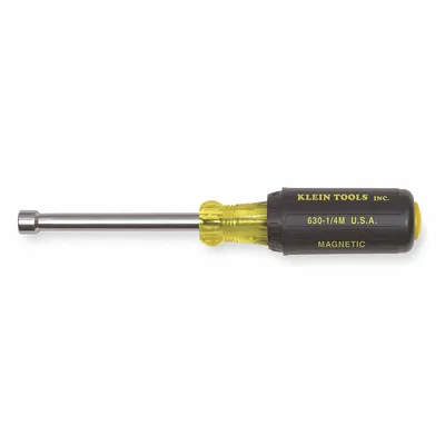 KLEIN TOOLS Hollow Round Shank Nut Driver: Straight, SAE, With Magnetized Tip, Std - Fastener-Holding Nut Drivers