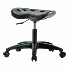 APPROVED VENDOR Polyurethane Lab Stool, 16-21 in Height, Black, PTDHSL-RG-RC-BLK