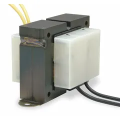 Transformer used in HVACR systems to step down voltage for controls, switches, and thermostats. Suitable as a replacement component in heating, ventilation, air conditioning, and refrigeration equipment to supply low-voltage power to control circuits.