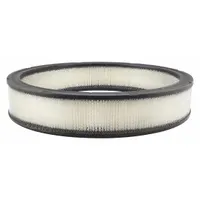 Round/oval engine air filter with axial seal, 2 1/2 in overall height. Designed for Ford light-duty trucks. Traps airborne contaminants to maintain clean airflow for engine combustion