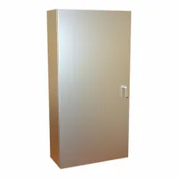 This 316 stainless steel enclosure measures 48 x 24 x 10 inches and is rated NEMA 12/13/3R/4/4X. It features a hinged cover with latches and no knockouts. Suitable for protecting electrical controls and instruments in indoor or outdoor environments requiring corrosion resistance