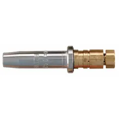 Size 1 cutting tip for handheld torches, compatible with propane and natural gas. Used for cutting mild steel in light to medium fabrication, maintenance, and repair tasks.