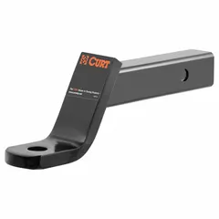 This CURT ball mount is constructed from carbon steel with a scratch-resistant powder-coated finish. It accepts a 1-inch compatible ball shank diameter and is rated for Vehicle Class III towing. The non-adjustable mount includes a pin and clip for secure attachment. Suitable for towing trailers, boats, and campers with a Class III hitch.