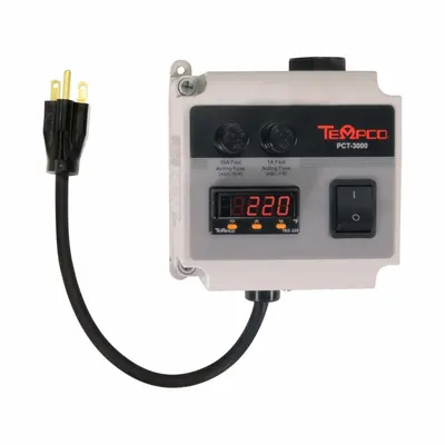TEMPCO Temperature Controller: PCT-3000, J, PID, 120V AC, 0°F to 1,200°F, Digital - Temperature Controllers