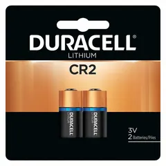 CR2-size lithium battery with 3V DC output and 1000 mAh capacity. Suitable for powering compact high-drain devices such as digital cameras, medical instruments, security sensors, and LED flashlights. Sold as a 2-pack.