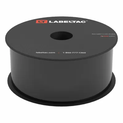CREATIVE SAFETY SUPPLY LabelTac Pro Model Standard Supply: 2 in x 150 ft, Vinyl, Black (Gloss) - LabelTac Thermal Transfer Continuous Label Rolls