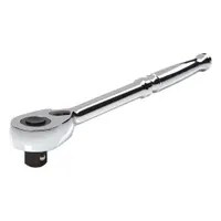 TEKTON Quick-Release Ratchet: Pear, Reversible, 10 1/2 in Overall Lg, Polished, 4° Min Arc Swing (MPN SRH11210)