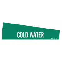 Pipe Marker: Cold Water, Green, White, Fits 2 1/2 to 7 7/8 in Pipe O.D., 1 Pipe Markers, 5 PK (MPN 7055-1-PK)