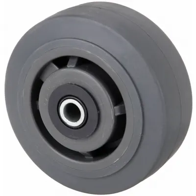 OEM Caster Wheel: 5 in Wheel Dia - Nonmarking Rubber Tread on Plastic Core Wheels