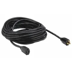 This indoor extension cord extends power from a wall outlet to equipment within 15 ft. It features a NEMA 5-15P plug, 16/3 SJT jacket, and a single grounded outlet. Rated 13 A, temperature range -40° to 167°F. Suitable for light-duty commercial or residential use in dry indoor environments.