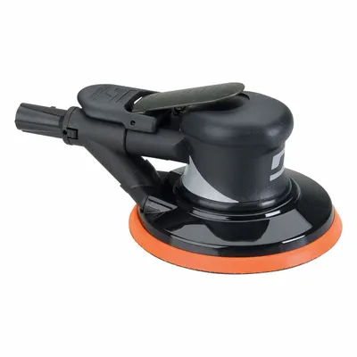 DYNABRADE Air Orbital Sander: 6 in Disc, Pressure Sensitive Adhesive, 3/32 in Orbit - Self-Vacuum Random Orbital Sanders