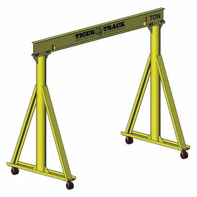 HARRINGTON Portable Gantry Crane: Fixed Span, Fixed Ht, 4,000 lb Load Capacity, Steel - Fixed-Span Gantry Cranes